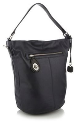 Betty Jackson Designer navy leather twist lock hobo bag