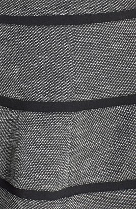 Halogen Striped Tweed Skater Skirt