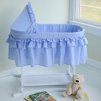 JCPenney Lamont Home Good Night Baby Bassinet - Blue Gingham Half Skirt