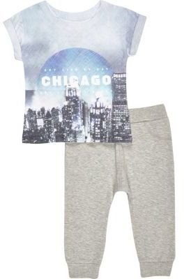 River Island Mini boys Chicago t-shirt and jogger outfit