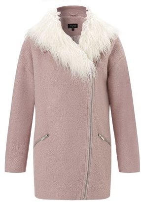 Lipsy Michelle Keegan Faux Fur Trim Coat