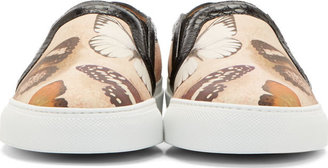 Givenchy Peach Leather Butterfly Slip-On Sneakers