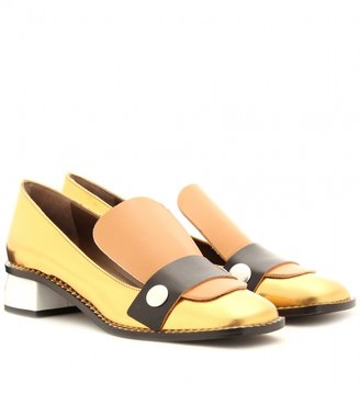 Marni LEATHER LOAFERS WITH BLOCK HEEL