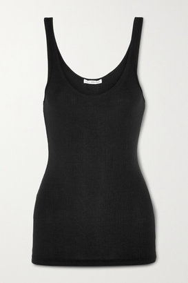 James Perse The Daily Ribbed Stretch-cotton Tank - Black