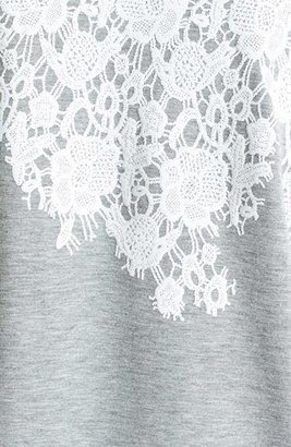 Kensie Lace Print Drapey French Terry Sweatshirt