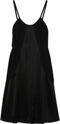 Nina Ricci Satin-paneled crepe dress