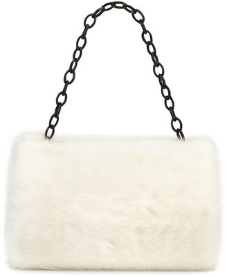 Nancy Gonzalez Small Framed Mink Fur Clutch Bag, White