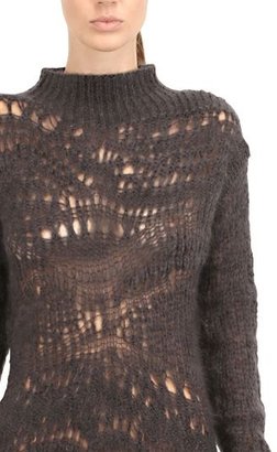 Rick Owens Loose Knit Mohair & Silk Blend Sweater