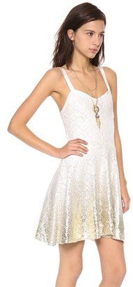 Free People Foil Ombre Lace Fit N Flare Dress