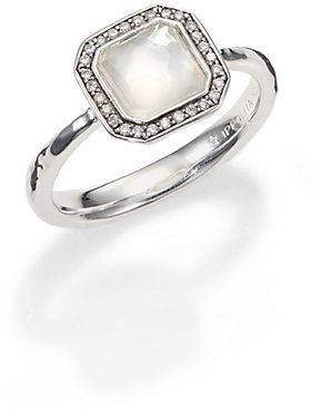 Ippolita Stella Mother-Of-Pearl, Clear Quartz, Diamond & Sterling Silver Square Ring