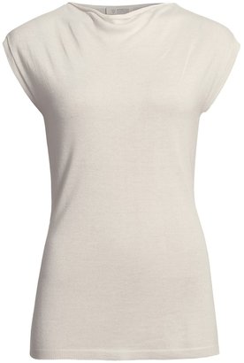 Kinross Cashmere Kinross Lightweight Luxe Drape Neck Shirt - Modal-Cashmere, Short Sleeve (For Women)