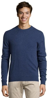 Harrison indigo heather cashmere knit crewneck sweater