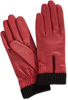 Charter Club Leather Gloves with Knit Cuff Gloves