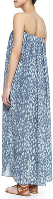 L'Agence Strapless Printed Maxi Dress