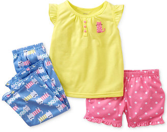 Carter's Toddler Girls' 3-Piece Printed Kitty Pajamas