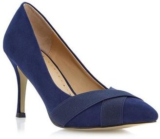 Roberto Vianni Ladies ALFISCO - NAVY Crossover Strap Detail Pointed Toe Court Shoe