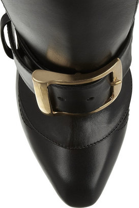 Alexander McQueen Buckled leather platform boots