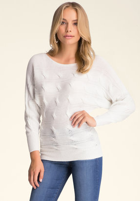 Bebe Dolman Sleeve Cable Sweater
