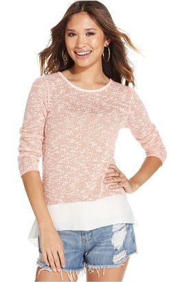 Miss Chievous Miss Chevious Juniors' Marled-Knit Sweater