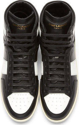 Saint Laurent Black Leather Court Classic High-Top Sneakers