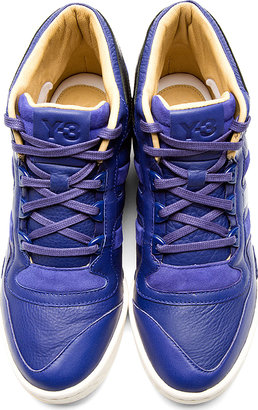 Y-3 Indigo Blue Courtside High-Top Sneakers