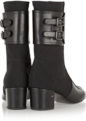 Laurence Dacade Gama paneled leather and stretch-crepe boots