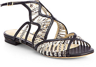 Alexandre Birman Python & Leather Sandals