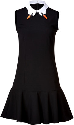 RED Valentino Jersey Dress with Swan Collar