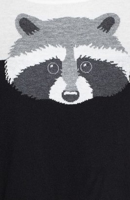 Kensie Cotton Blend Raccoon Sweater