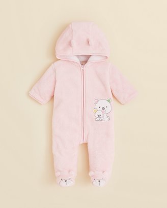 Absorba Infant Girls' Fuzzy Hooded Footie - Sizes 0-9 Months