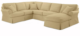 JCPenney FURNITURE PRIVATE BRAND Friday Twill 4-pc. Slipcovered Chaise Sectional