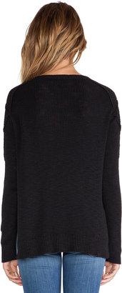 Michael Stars Crew Neck Sweater with Side Slits