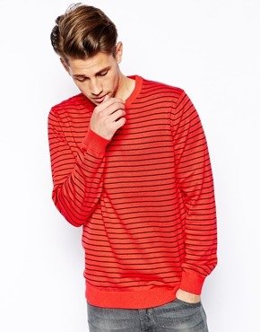 Esprit Stripe Sweater - Cool red