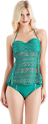 Robin Piccone Penelope Crochet Bandini with Button Details