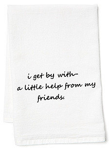 S/2 "I Get By" Tea Towels, White