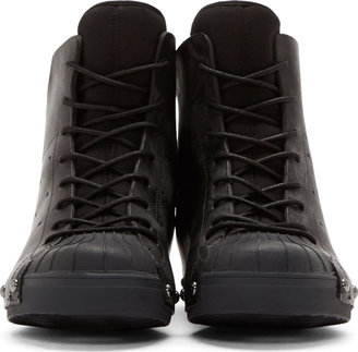 Y-3 Black Nipht High-Top Wedge Sneakers