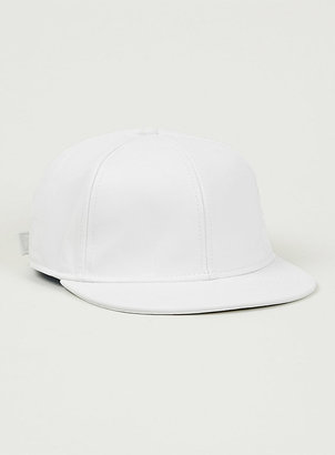 Topman White Leather Look Snapback cap