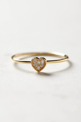 Anthropologie Sparkled Heart Ring