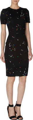 Givenchy Multicolored Confetti Print Short Sleeve Dress