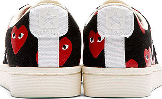 Comme des Garcons Play Black & Red Heart Print Converse Pro Edition Sneakers