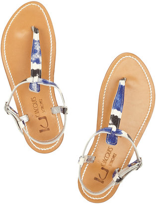 K Jacques St Tropez Picon Andry printed snake-effect leather sandals