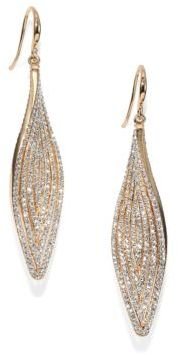 Adriana Orsini Pave Crystal Marquis Twist Earrings/Goldtone