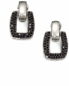 John Hardy Classic Chain Black Sapphire & Sterling Silver Doorknocker Earrings