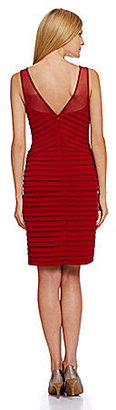 Calvin Klein Sheer-Yoke Ribbed Sheath Dress