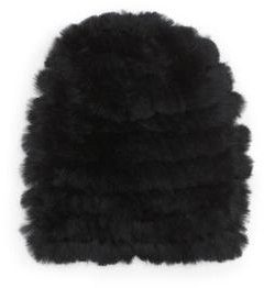 Saks Fifth Avenue Knitted Rabbit Fur Skullcap