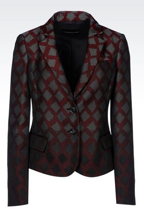 Giorgio Armani Single-Breasted Jacket In Geometric Design Jacquard