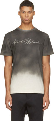 Balmain Pierre Dark Grey Degrade Logo T-Shirt