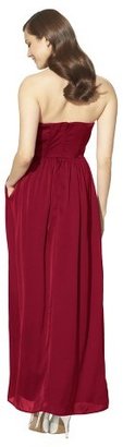 Women's Satin Strapless Maxi Bridesmaid Dress  Fashion Colors - TEVOLIO