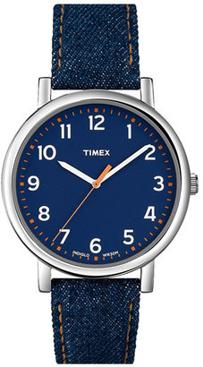 Timex 'Easy Reader' Leather Strap Watch