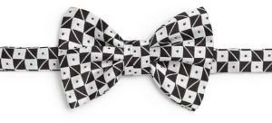 Armani Collezioni Geometric Print Silk Bow Tie